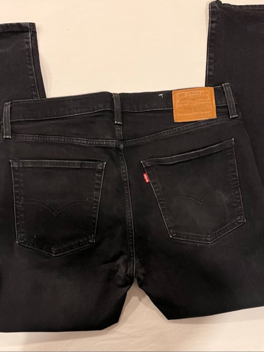 Levis 512 Slim Taper Jeans Mens 36x32 Washed Black Stretch Denim 28833-0848